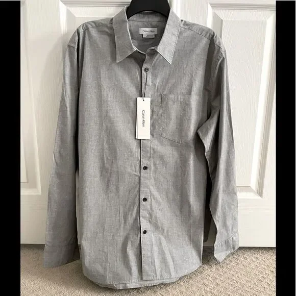 NWT Calvin Klein The Stretch-Cotton Shirt - Picture 1 of 12
